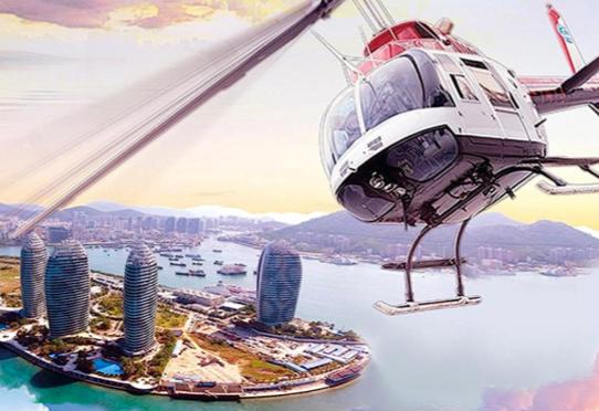 Hainan Island beaches and Phoenix Island skyline