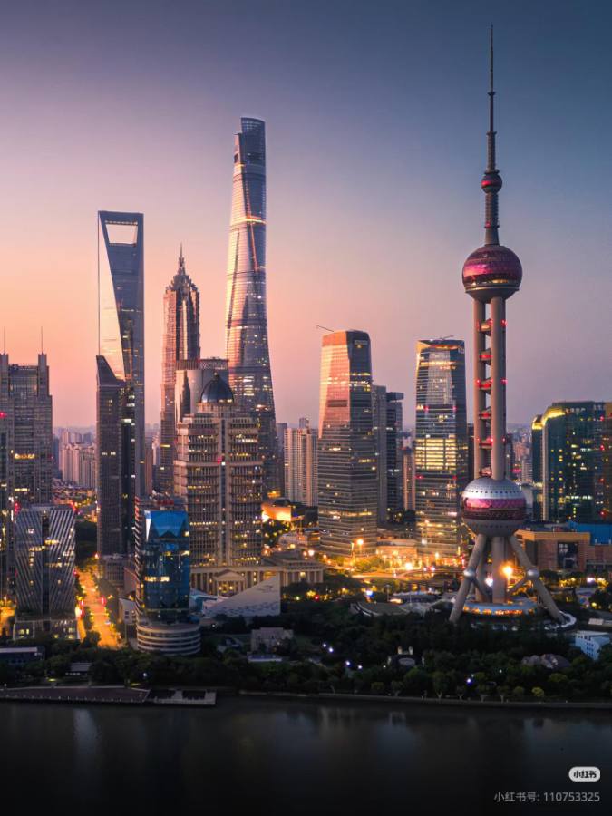 Private car against the Shanghai skyline