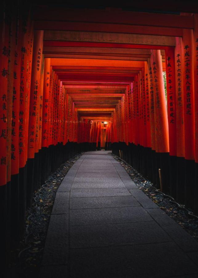 Wide shot of Fushimi Inari's gate tunnel — expansive, “so much to see.”